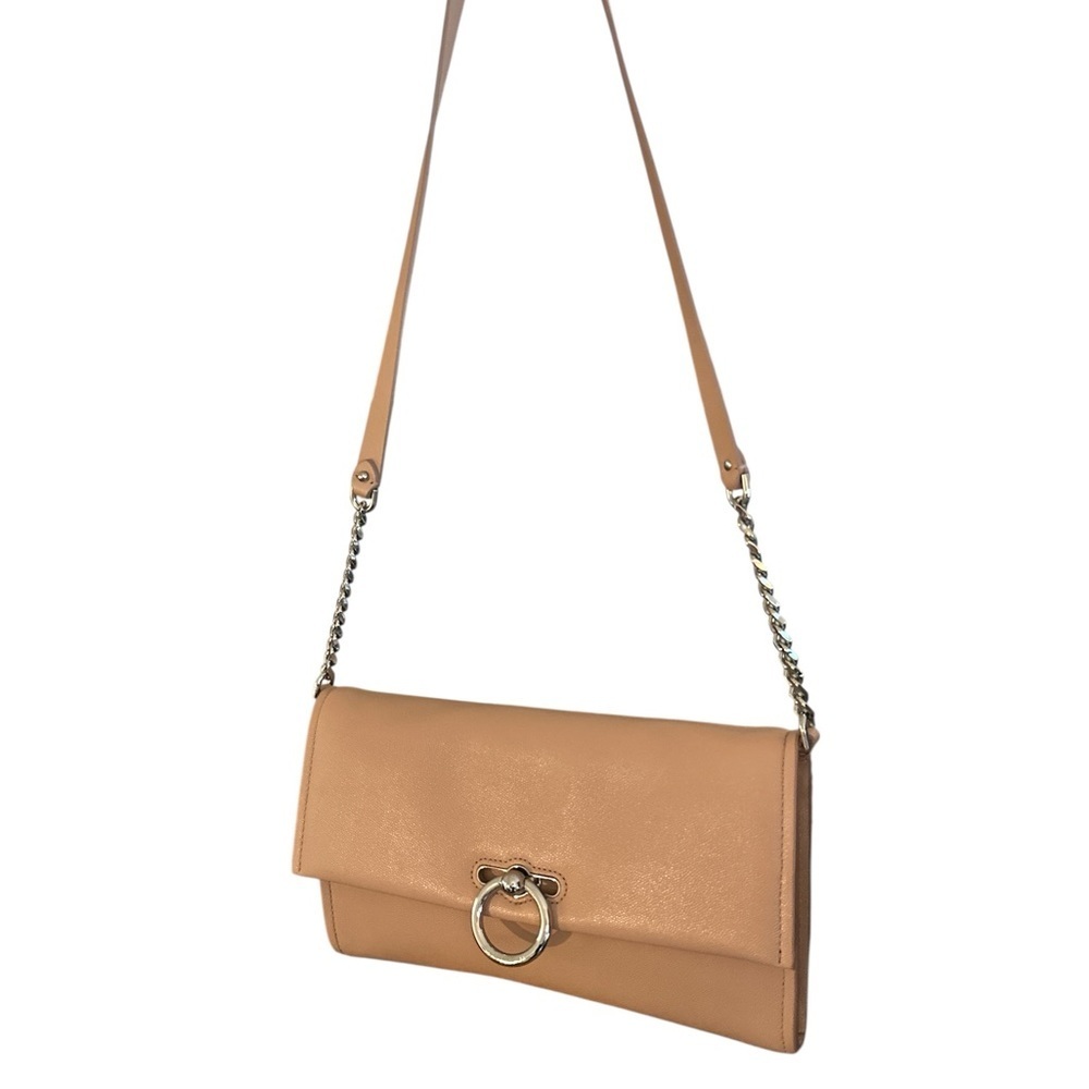 π Rebecca Minkoff Sofia Blush Leather Crossbody Clutch Convertible Chain Bag - Picture 7 of 11